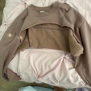 Soft Tan Fleece-Lined Pullover
